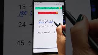 Tricks in Dividing Decimals How to Divide Decimals Easilymathstricks shortsmaths shortsmaths [upl. by Gladdy746]