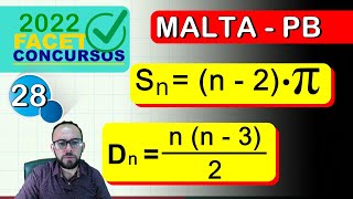 📚 FACET 2022  MALTAPB  PROFESSOR DE MATEMÁTICA ÂNGULO INTERNO EXTERNO N° DE DIAGONAIS [upl. by Nod62]