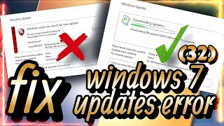 How to Fix Windows 7 32 Update Error 80072efe [upl. by Ynnus135]