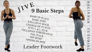 9 Jive Basic Steps every Beginner should Learn  LEADER Steps  Jive Dance Beginner Steps Tutorial [upl. by Rosalba]