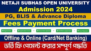 NSOU PG BLIS amp Advance Diploma Admission Fees Payment Process Step by Step  Online amp Offline [upl. by Aloek]