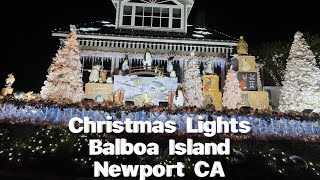 Christmas Lights on Balboa Island amp Boats Newport California [upl. by Milstone]