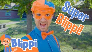 Blippis Halloween Costume  Super Blippi  Halloween Videos For Kids [upl. by Etnuahc]