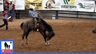 Bronc Riding  2021 Coors Cowboy Club Ranch Rodeo  Friday [upl. by Ayrb]