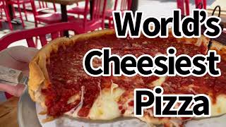 Worlds Cheesiest Pizza from Giordanos Las Vegas gives a CHEESE OVERLOAD [upl. by Eenet]