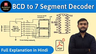 BCD to 7Segment Decoder  IC 7447  in Hindi [upl. by Ahsekyt]