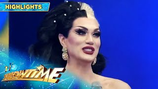 FilipinoAmerican Global Drag Superstar Manila Luzon visits Its Showtime  It’s Showtime [upl. by Collayer]