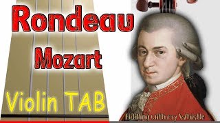 Rondeau  Piano Sonata K309  Mozart  Violin  Play Along Tab Tutorial [upl. by Mosera]