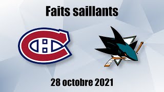 Canadiens vs Sharks  Faits saillants  28 oct 2021 [upl. by Alletsirhc545]