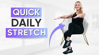 5Minute Seated Stretch exercise Chair stretches over 50 [upl. by Kale]