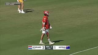 Netherland vs Australia Mens World Lacrosse Championship 2023 1st Round [upl. by Ahsaercal292]