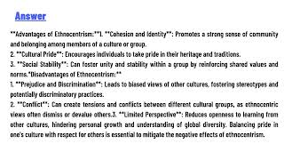 Advantages and disadvantages of ethnocentrism [upl. by Hwang]