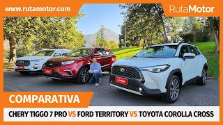 ¿Que SUV 45 metros será el mejor  Chery Tiggo 7 Pro vs Ford Territory vs Toyota Corolla Cross [upl. by Ciro882]