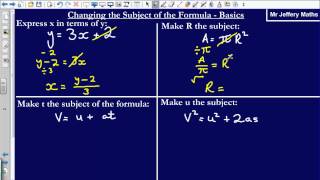 Changing the Subject of the Formula GCSE Edexcel Maths [upl. by Cleres413]