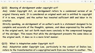 Abridgement under copyright act intellectualpropertylaw copyrightlaw llbsem6 lawexams lawyer [upl. by Yhtrod]