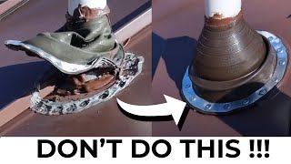 Metal pipe boot removal and replace  Cenvar Roofing [upl. by Nehemiah303]