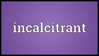 Incalcitrant Meaning [upl. by Ssitnerp812]