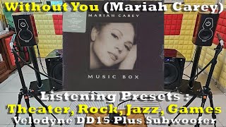 Listening Preset 01  Theater Rock Jazz Games Without You  Mariah Carey Velodyne DD15 Plus [upl. by Shoifet]