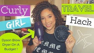 TRAVEL DIFFUSER  BLOW DRYER HACK FOR CURLY GIRLS  All Things Ada [upl. by Cryan]