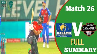 Fakhar Zaman Is Back  Karachi Vs Lahore Highlights [upl. by Anilag790]