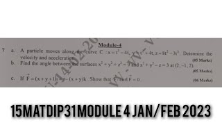 Vector Calculus 15matdip31 module Module 4  Jan  Feb 2023 [upl. by Tonry]