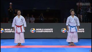 Mattia Busato vs Kakeru Nishiyama  Bronze Male Kata  World Championships Budapest 2023 [upl. by Rior]