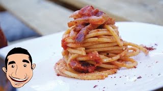 BUCATINI ALL AMATRICIANA  Italian Pasta Amatriciana  Amatriciana Sauce Recipe [upl. by Solracsiul]