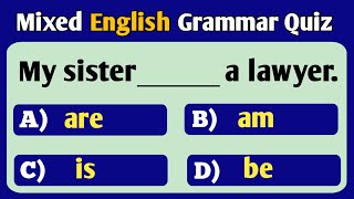 Grammar test  Mixed Grammar Quiz  Grammar Quiz  Grammar Test practice part 12 [upl. by Thurston191]