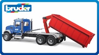 Bruder Toys MACK Granite with RollOff Container 02822 [upl. by Auhsuoj]