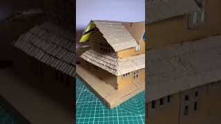 How to make house using cardboard craft card bard house house [upl. by Leterg467]