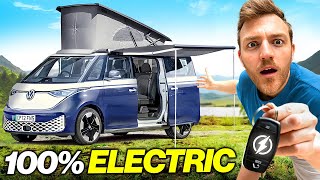 NEW £80k VW ID Buzz EV Camper Van Overnight REVIEW [upl. by Waldman]