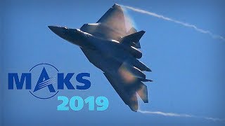 MAKS 2019 ✈️ Sergey Bogdan Steals the Show with the Su57  HD 50fps [upl. by Gninnahc235]