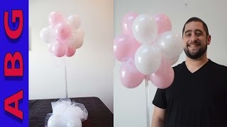 How to make a topiary balloon decoration centerpiece for Baby Shower decoaration ideas [upl. by Neraa921]