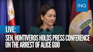 LIVE Sen Risa Hontiveros holds press conference on the arrest of Alice Guo  September 4 [upl. by Elyod]