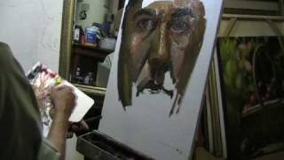 How to paint a portrait in a mirror in 39 minutes Ernesto Rios [upl. by Ialohcin]