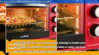 Luby 6 Slice Convection Toaster Oven with Timer Toast Broil Settings Includes Baking PanRack and C [upl. by Assirralc695]