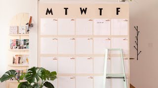 DIY PeelandStick DryErase Wall Calendar Demo  Home Office or Meal Planning [upl. by Annuahs]