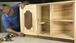 ALACENA DE MADERA CON BANDEJERO PASO A PASO FÁCIL DE HACER  TUTORIAL DE CARPINTERÍA [upl. by Livingstone]