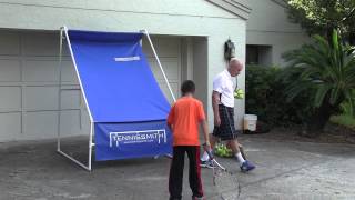 The Great Base Backboard  portable tennis backboard [upl. by Neyuq]