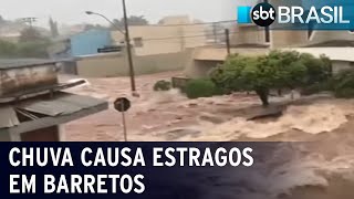 Prefeitura de Barretos declara estado de calamidade após temporal  SBT Brasil 070122 [upl. by Haymes]