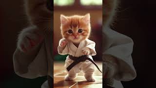 Karate kittens never seen before 😲 catyoga catshorts karate kitten catsfunnyvideos [upl. by Evander]