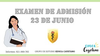 EXAMEN DE ADMISIÓN CAYETANO HEREDIA 23 DE JUNIO [upl. by Mandie]