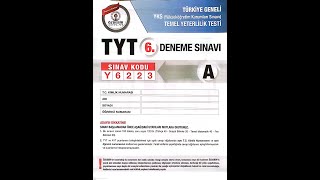 ÖZDEBİR 6 NOLU TÜRKİYE GENELİ TYT DENEME SINAVI SORU ÇÖZÜMLERİ 11052023 [upl. by Shewchuk157]