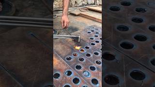 The hole with gas cutter stickwelding cuttingskills cuttingtorch [upl. by Eanwahs]