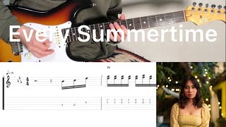 NIKI  Every Summertime guitar cover with tabs amp chords [upl. by Lunneta495]