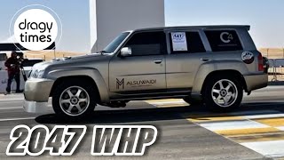 2047 WHP Nissan Patrol TB4800 VTC  Dyno Pull amp Insane Acceleration from 0322 kmh 0200 mph [upl. by Halsey]