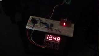 Picaxe 20x2 clock with MAX6955 14 segment display driver [upl. by Jaquelin]