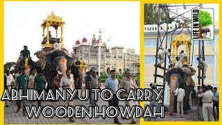 Abhimanyu to carry wooden Howdah  ಮರದ ಅಂಬಾರಿ ಹೊತ್ತ ಅಭಿಮನ್ಯು  LifeInWild [upl. by Llet]