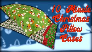 10 Minute Christmas Pillow Case  The Sewing Room Channel [upl. by Aihsemaj188]