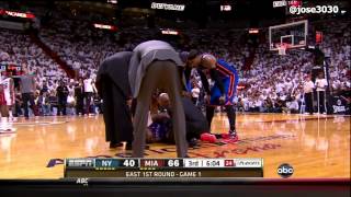 Iman Shumpert Knee ACL  Lateral Meniscus Injury  2012 NBA Playoffs Game 1 Knicks  Heat [upl. by Piotr]